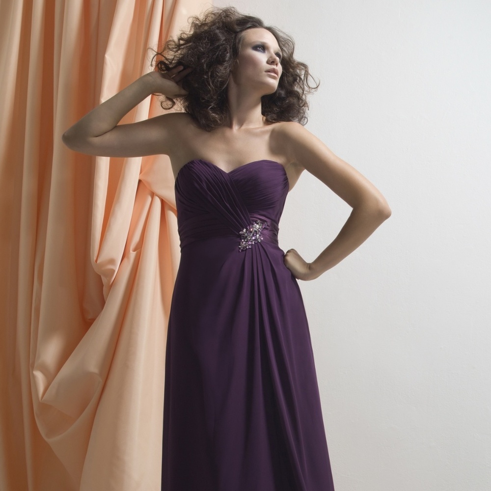 Liz Fields Bridesmaid Dress 502 Eggplant Size 10